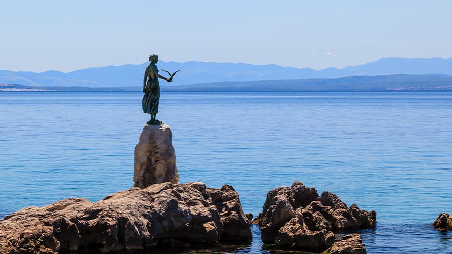 Discover beachside bronze statues as part of your yacht charter experience in Croatia.