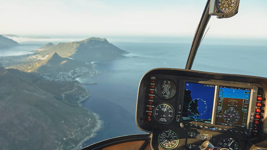 View of the beautiful Côte D'Azur from a private helicopter tour, bringing French Riviera yacht charter guests to indulge in French Riviera cuisine at Chez Bruno, Provence.