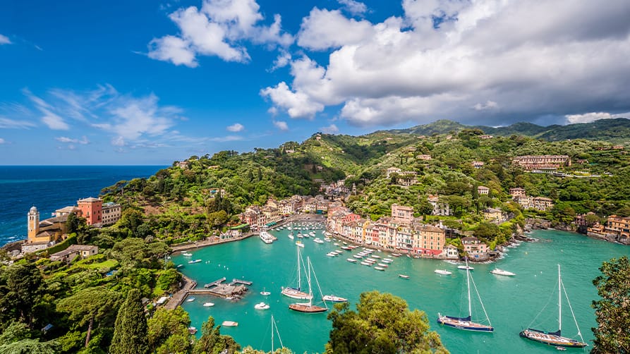 A picturesque coastal Mediterranean village with a sheltered harbour for mooring on your French Riviera yacht charter.