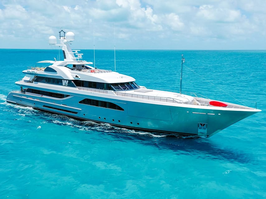 The W yacht, featuring new luxurious amenities, is showcased by Edmiston at the Fort Lauderdale International Boat Show 2024.