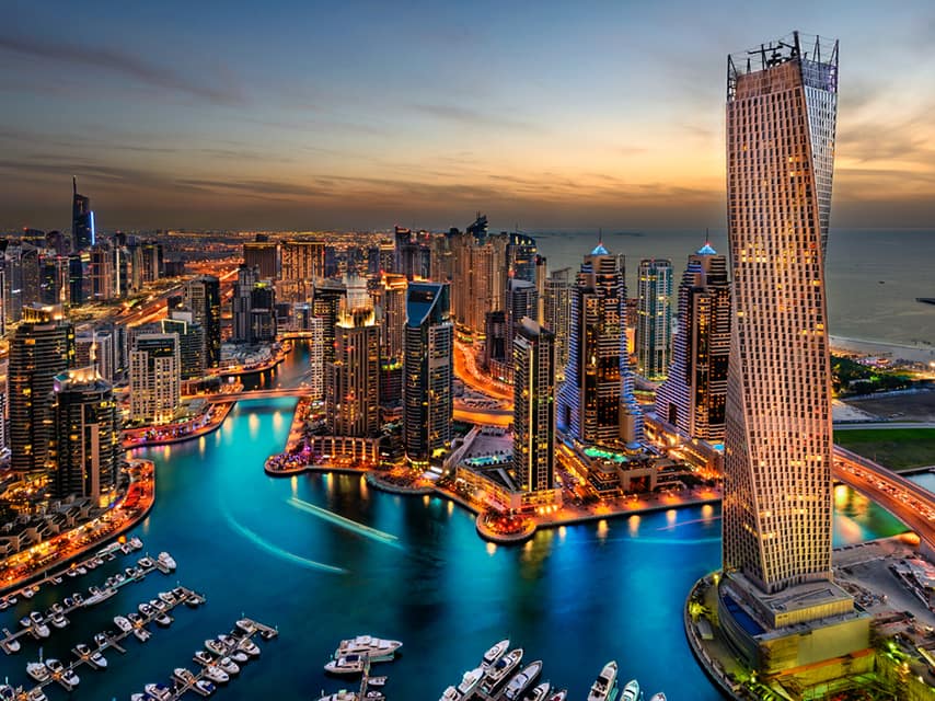 Dubai harbor where you can watch the Dubai boat show