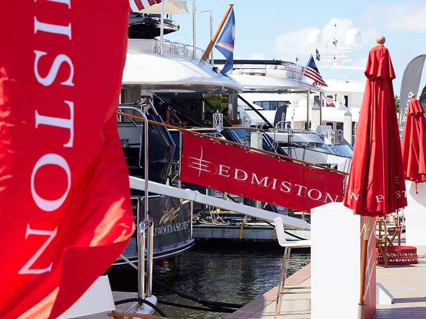 Edmiston logos at the palm beach boat show 2024