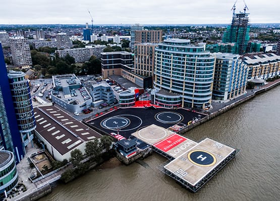 Edmiston London heliport surrounded by buildings