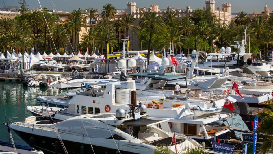 Luxury yachts at the Palma Boat Show