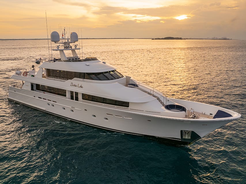 Dona Lola private yacht for sale at the Fort Lauderdale International Boat Show