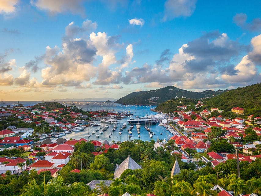 View of st barths marina where the st barths bucket race is taking place