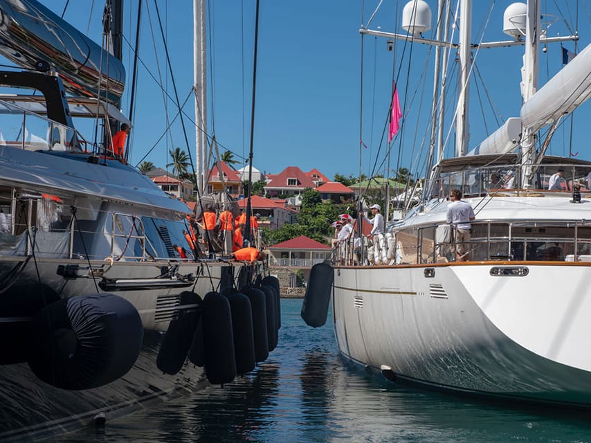 Two yachts ready to participate in the st barths regatta