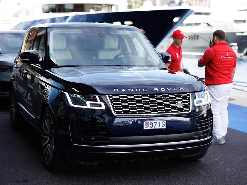 Edmiston partner, Range Rover, with a car ready for client transfers to the Australian GP