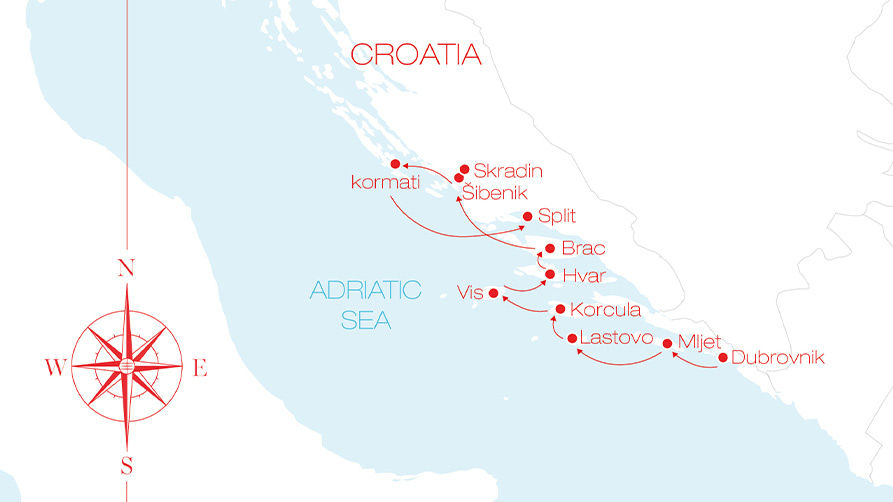Croatia charter itinerary