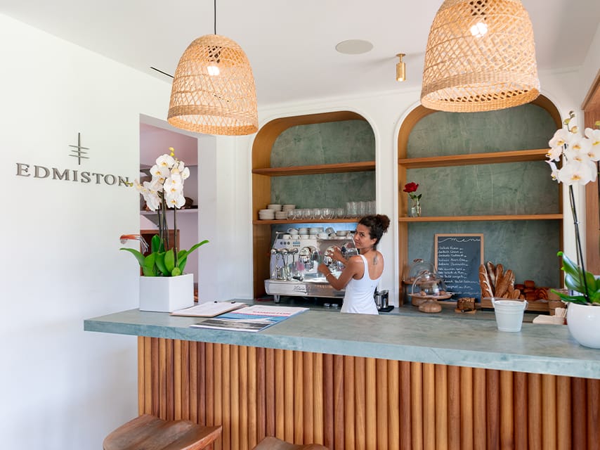 Edmiston branded Le Domaine Padel Cafe